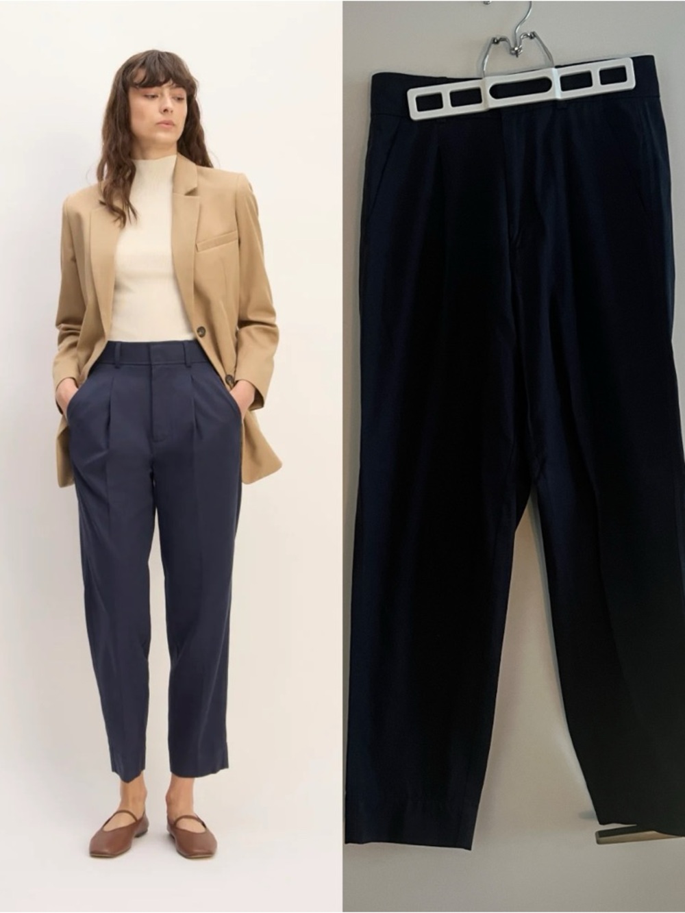 Everlane Navy Blue The Tencel Way High Taper Pant